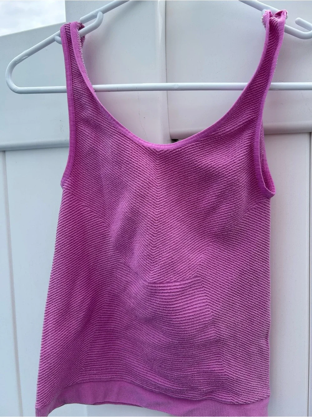 Free People Ribbed Knit Scoop Tank — Magenta Pink